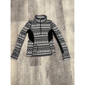 Zella‎ Girl Active Top Kids Size L 10/12 Black White Patterned Pullover